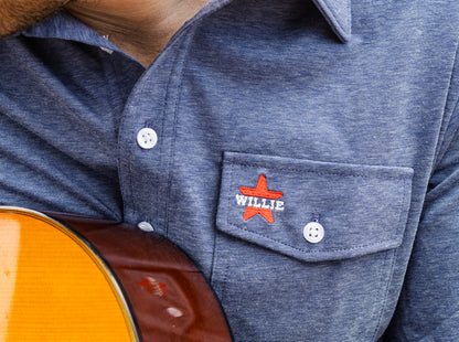 Willie Nelson Players Shirt - Willie Star - Heather Navy