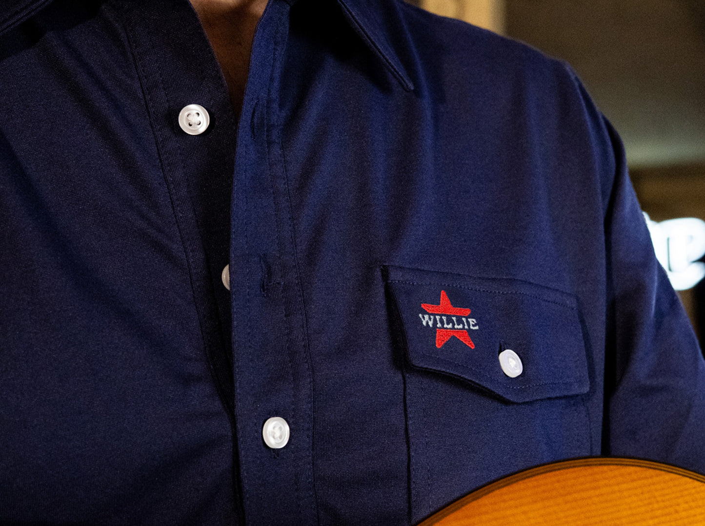 Willie Nelson Players Shirt - Willie Star - Navy