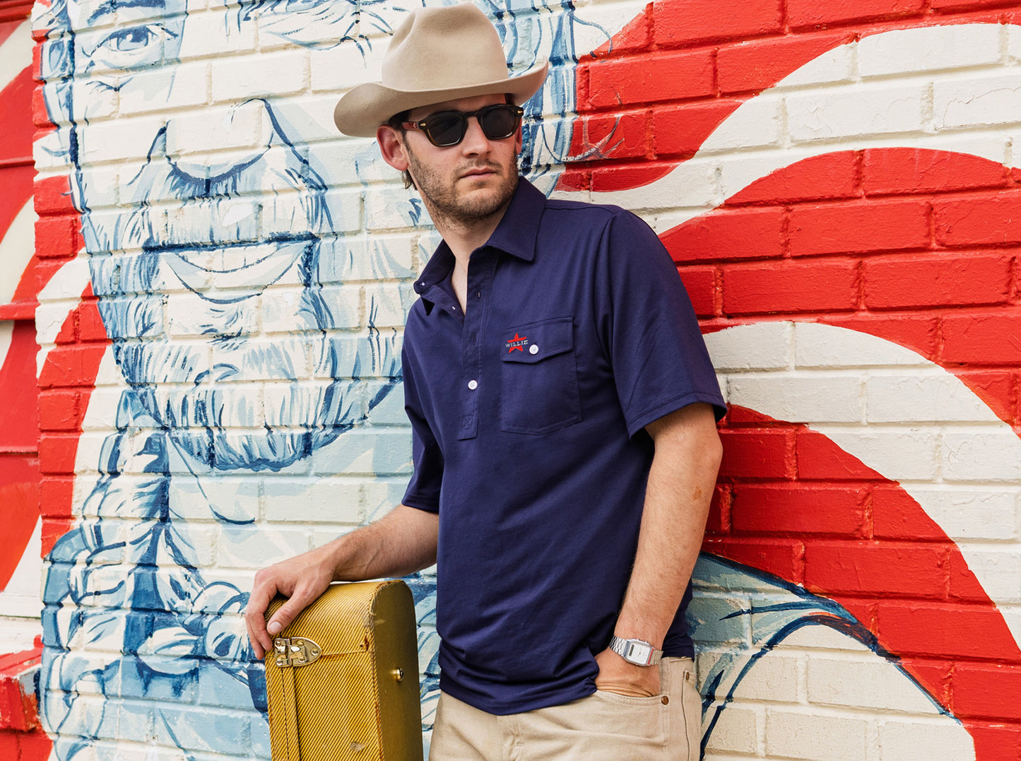 Willie Nelson Players Shirt - Willie Star - Navy