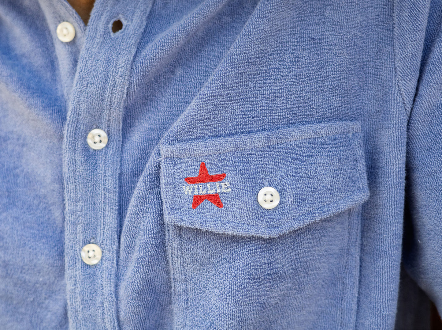 Willie Nelson Terrycloth Players Shirt - Willie Star - Perry Winkle