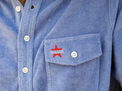 Willie Nelson Terrycloth Players Shirt - Willie Star - Perry Winkle