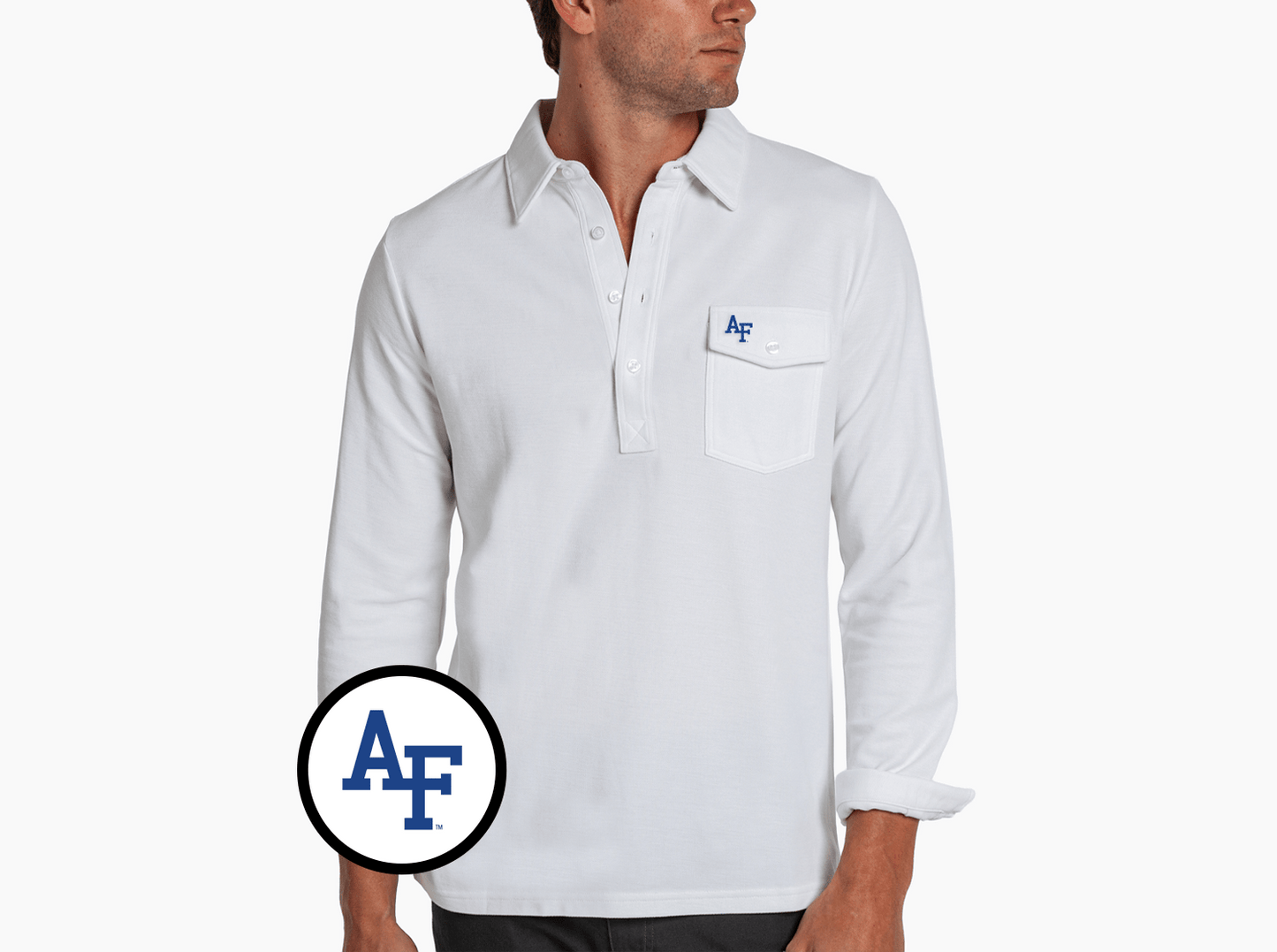 Air Force - Long Sleeve Players Shirt - Interlock - White