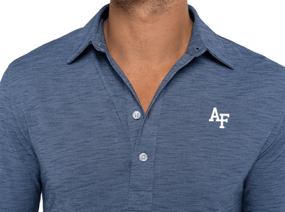 Air Force - Brrr Long Sleeve Range Polo - Interlock - Riviera