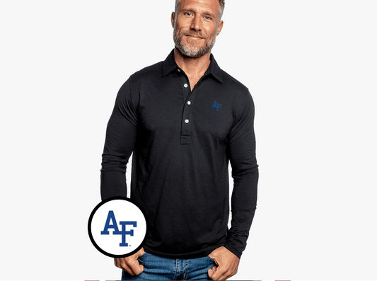 Air Force - Brrr Long Sleeve Range Polo - Interlock - Black