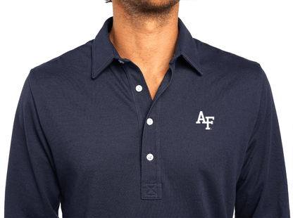 Air Force - Jacquard Long Sleeve Range Polo - Interlock - Navy