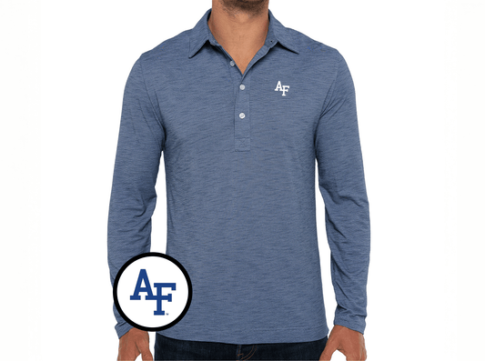 Air Force - Brrr Long Sleeve Range Polo - Interlock - Riviera