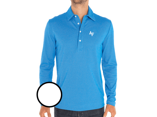 Air Force - Jacquard Long Sleeve Range Polo - Interlock - Blue