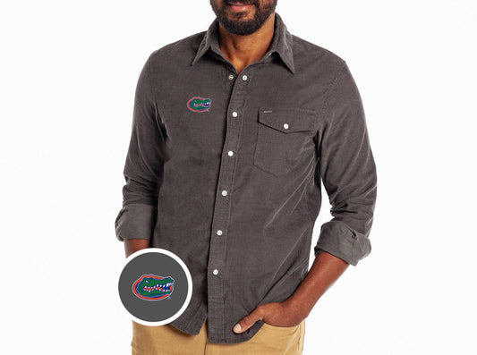 Florida - Corduroy Pearl Snap - Albert - Charcoal