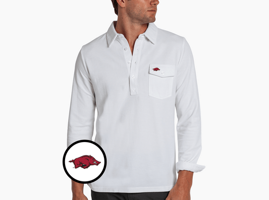 Arkansas - Long Sleeve Players Shirt - Hog - White