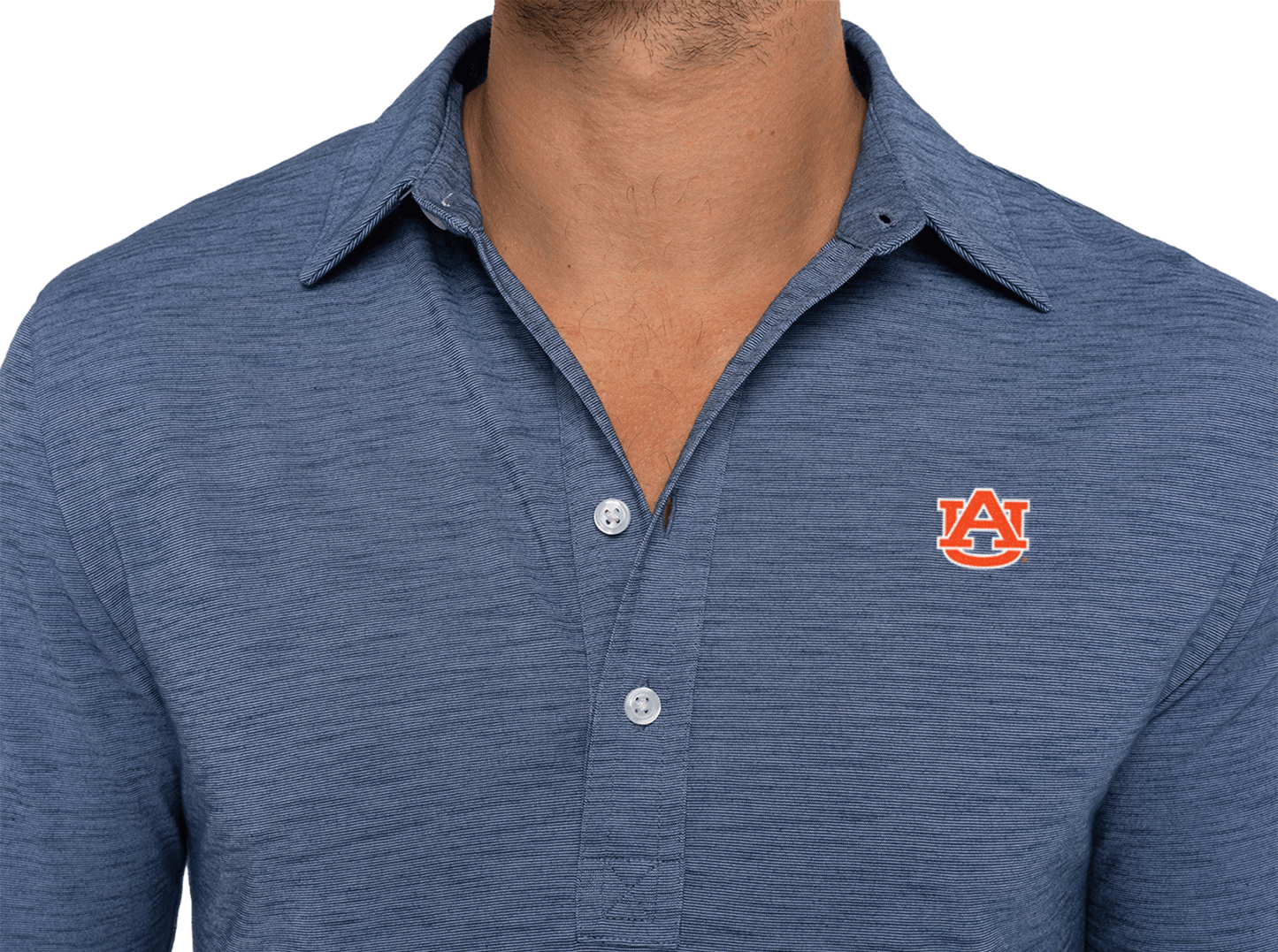 Auburn - Brrr Long Sleeve Range Polo - Interlock - Riviera