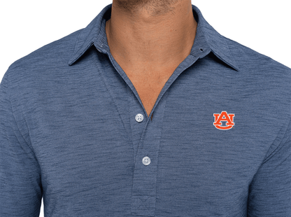 Auburn - Brrr Long Sleeve Range Polo - Interlock - Riviera