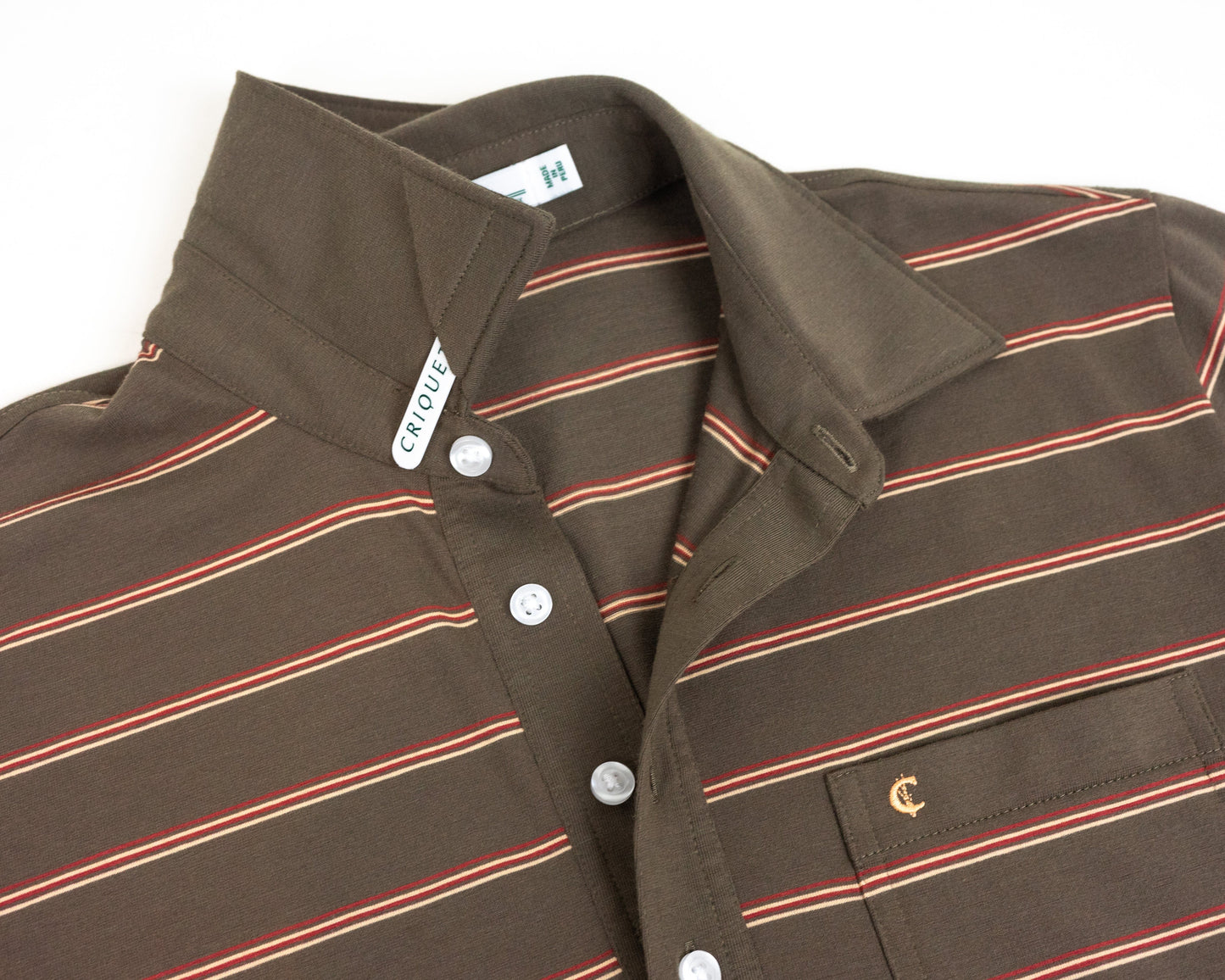 Performance Players Shirt - Cassidy Stripe - Brown