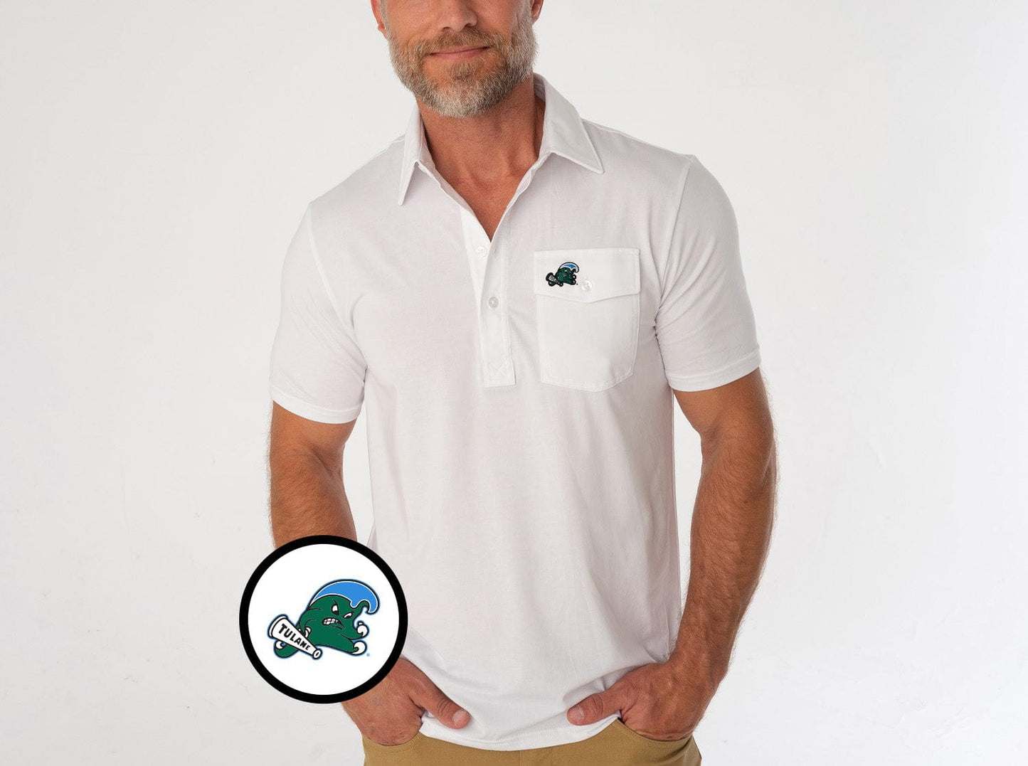 Tulane - Coach's Performance Players Shirt - Riptide - White