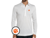 Clemson - Jacquard Long Sleeve Polo - Paw - White