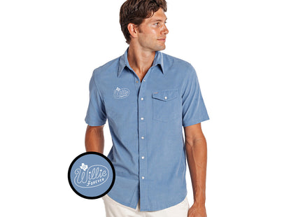 Willie Nelson Short Sleeve Corduroy - Willie Forever Lasso - Blue