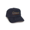 Throwback Hat - Criquet Stripe Embroidery - Navy Waxed Canvas