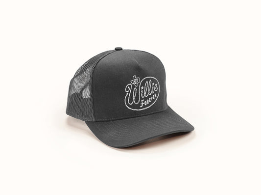 Willie Nelson Trucker Hat - Willie Forever Lasso - Charcoal