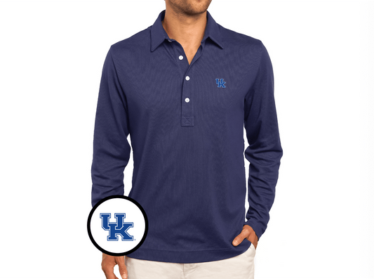 Kentucky - Jacquard Long Sleeve Range Polo - UK Icon - Navy