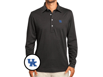 Kentucky - Jacquard Long Sleeve Range Polo - UK Icon - Black
