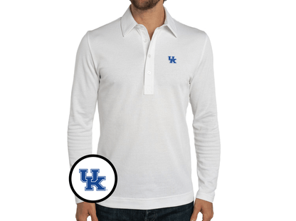 Kentucky - Jacquard Long Sleeve Range Polo - UK Icon - White