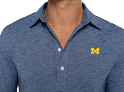 Michigan - Brrr Long Sleeve Range Polo - M Logo - Riviera