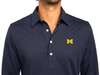 Michigan - Jacquard Long Sleeve Range Polo - M Logo - Navy