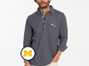 Michigan - Long Sleeve Players Shirt - M Logo - Blue Steel