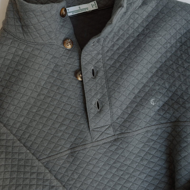 Quilted Pullover - Heather Olive – Criquet Shirts