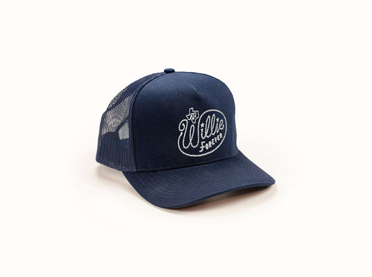 Willie Nelson Trucker Hat - Willie Forever Lasso - Navy