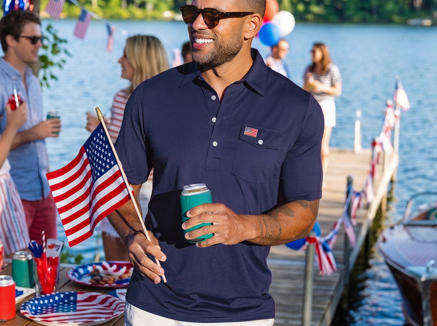 Limited Edition Players Shirt - American Flag - Navy