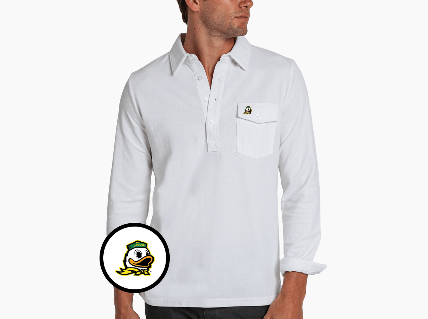 Oregon - Long Sleeve Players Shirt - Duck - White