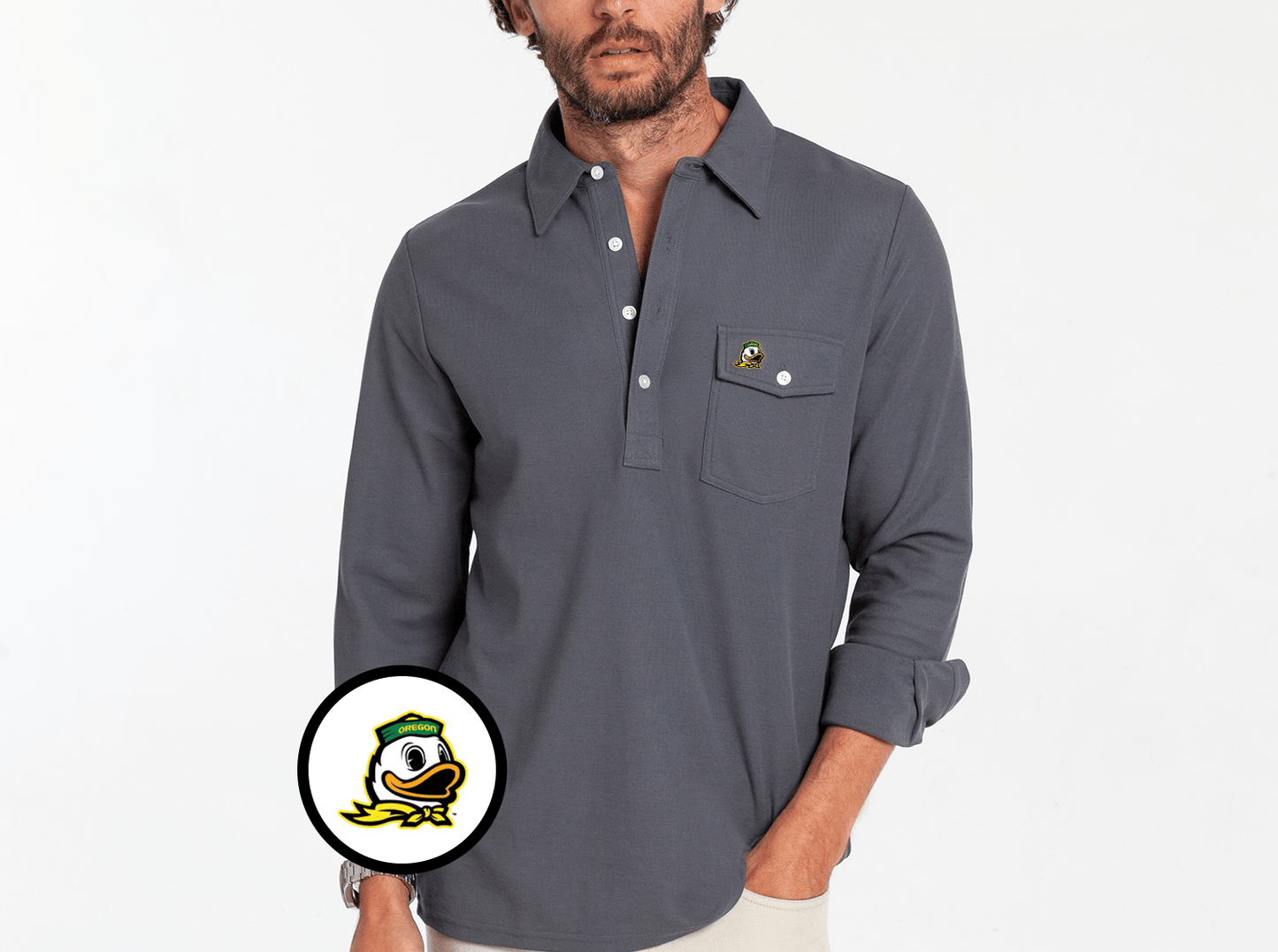 Oregon - Long Sleeve Players Shirt - Duck - Blue Steel
