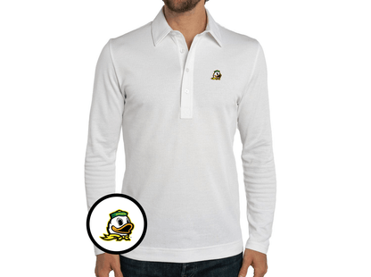Oregon - Jacquard Long Sleeve Range Polo - Duck - White