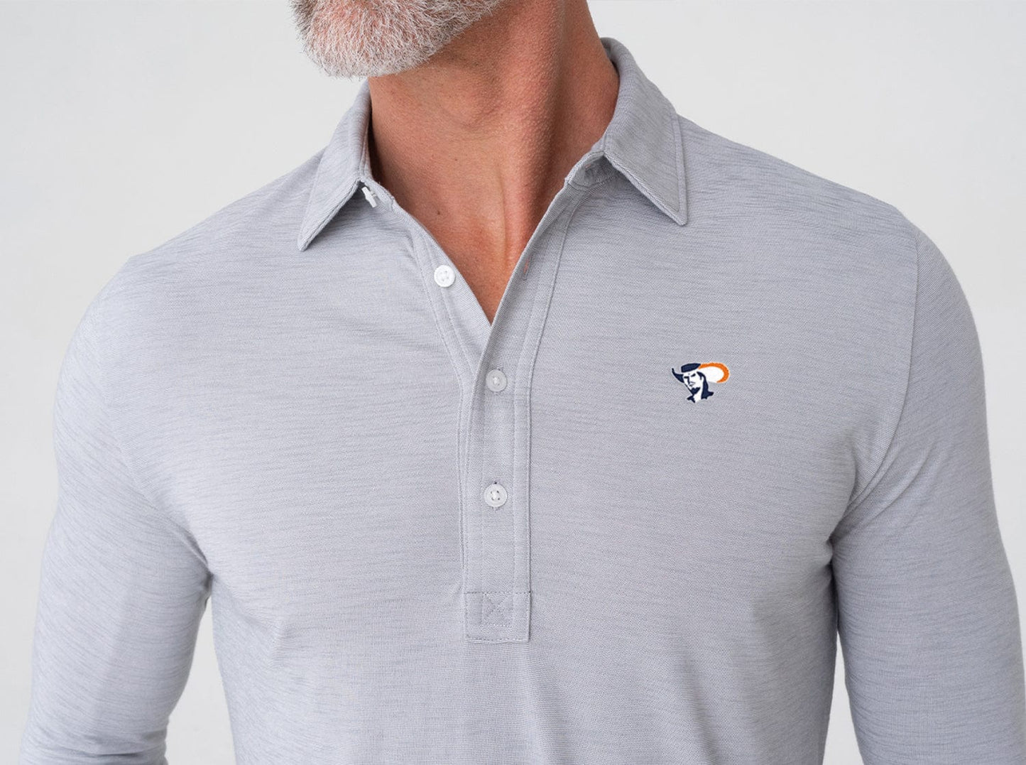 Virginia - Long Sleeve Range Polo - Cavalier head - Silverado