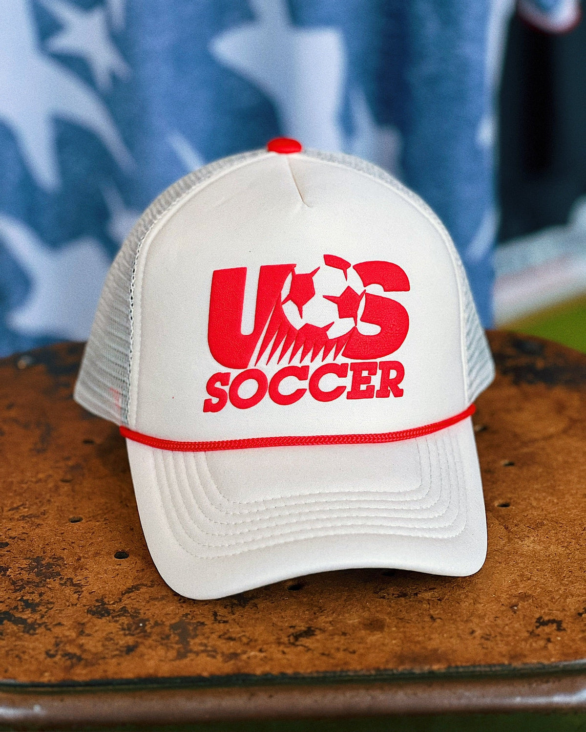 US Soccer Retro 1993 Foam Trucker Off White Red
