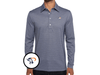 Virginia - Jacquard Long Sleeve Polo - Cavalier - Navy Stripe