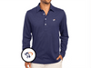 Virginia - Jacquard Long Sleeve Polo - Cavalier head - Navy