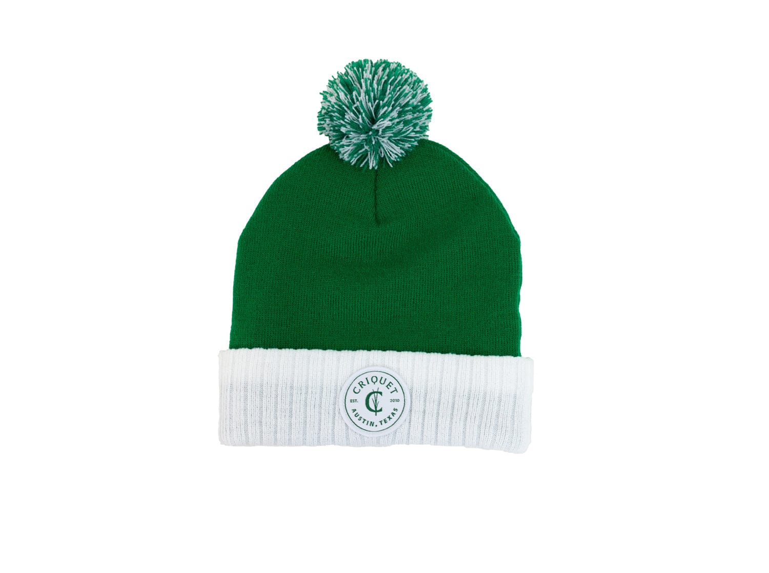 Classic Cuffed Beanie - Criquet Badge - Green