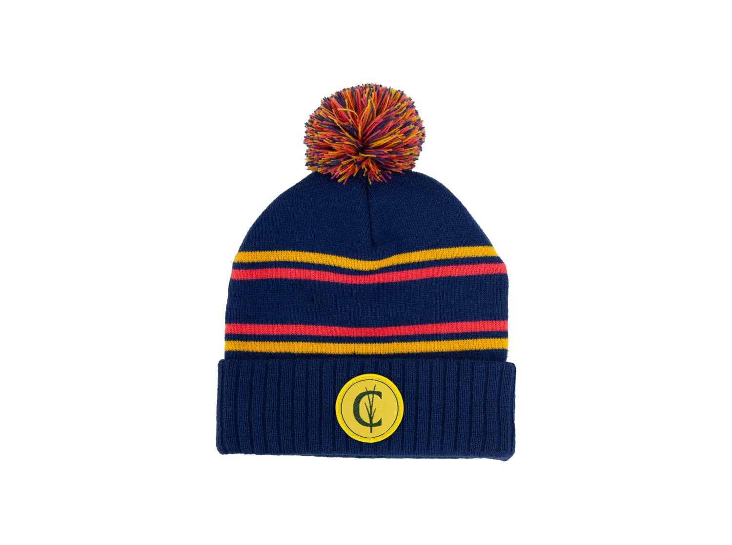 Classic Cuffed Beanie - Striped Grassy C - Navy