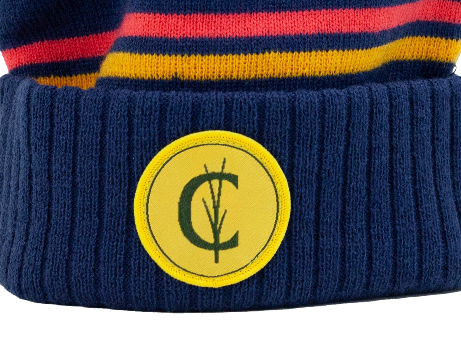 Classic Cuffed Beanie - Striped Grassy C - Navy - Secondary