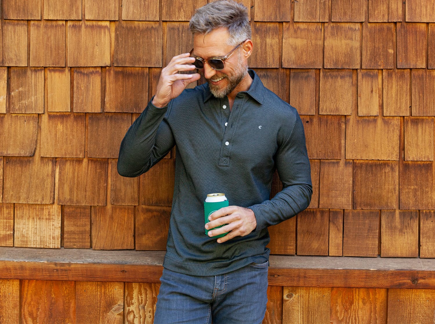 Long Sleeve Range Polo - Black Jacquard – Criquet Shirts