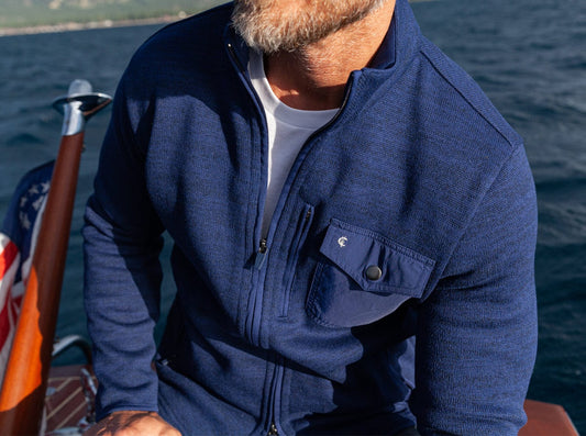 Sweater Fleece Jacket - Navy