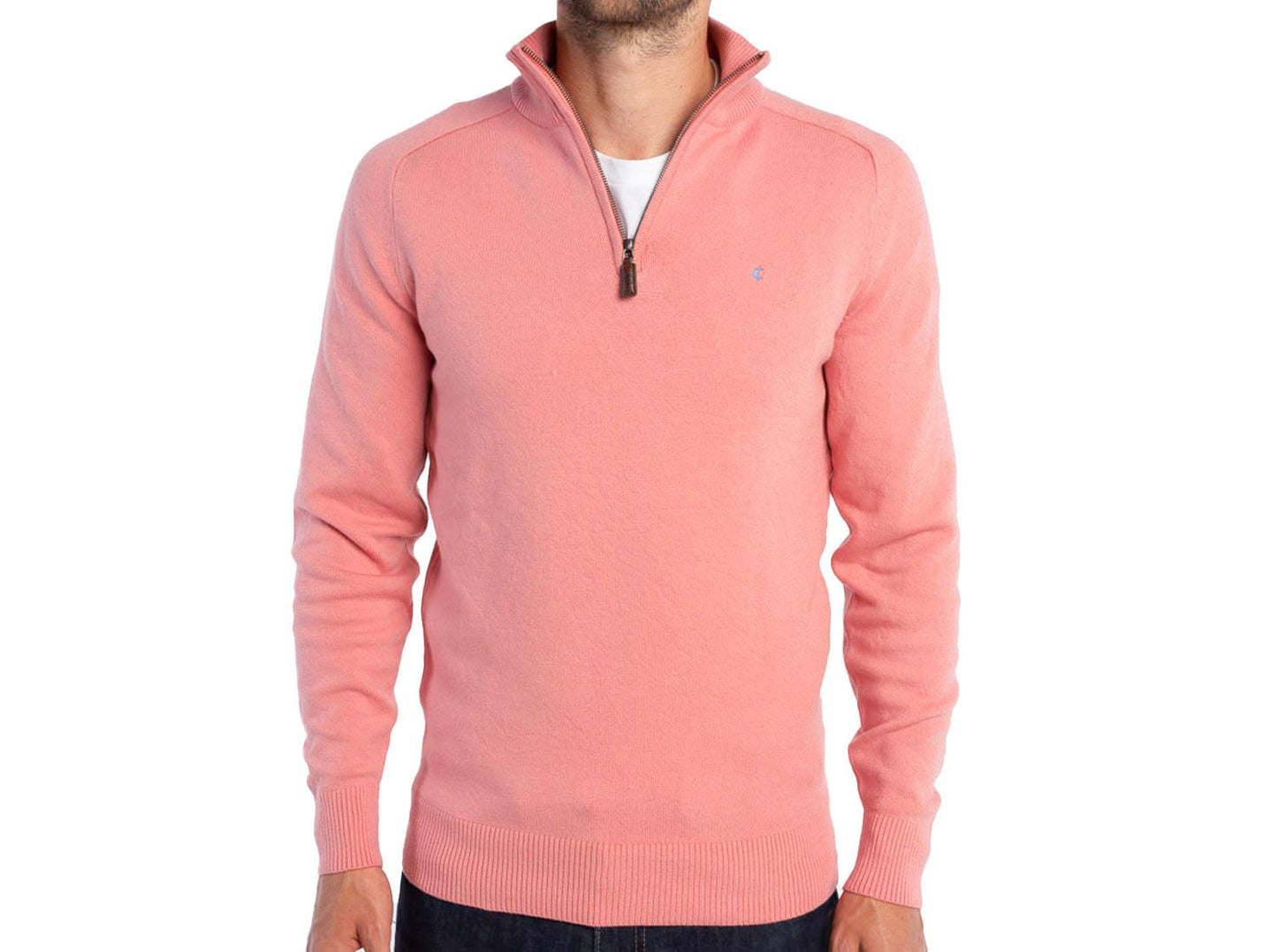 Quarter Zip Pullover Sweater - Tea Rose