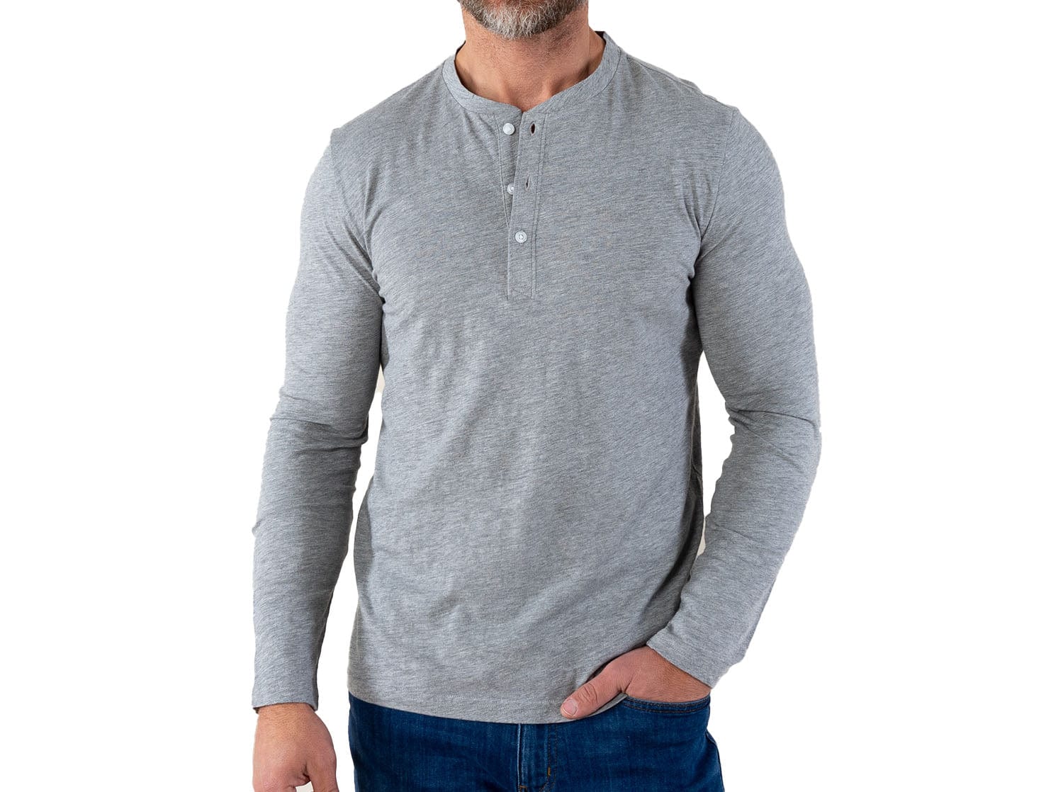 Slub Henley - Heather Gray