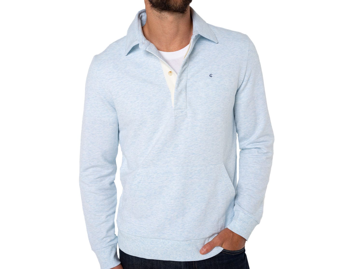 Collared Sweatshirt - Heather Ice