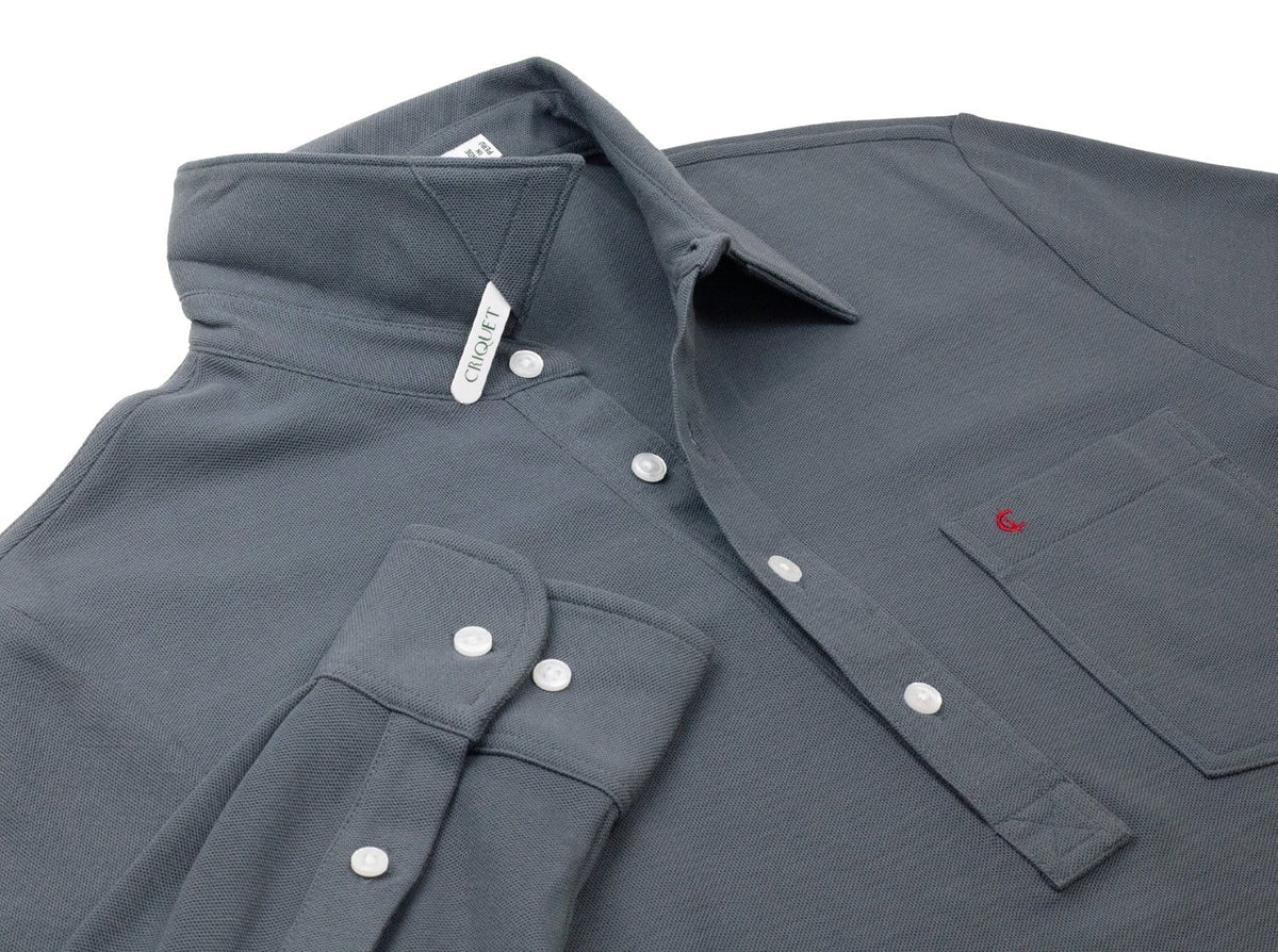 Criquet Slim Fit Long Sleeve Players Shirt in Christian Slater, view 6